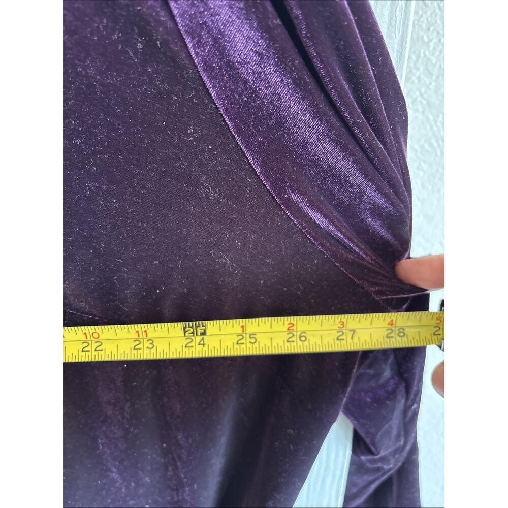 Vintage Rabbit Rabbit Rabbit Designs - Purple Velvet Long Button Down Size 24W - Picture 5 of 7